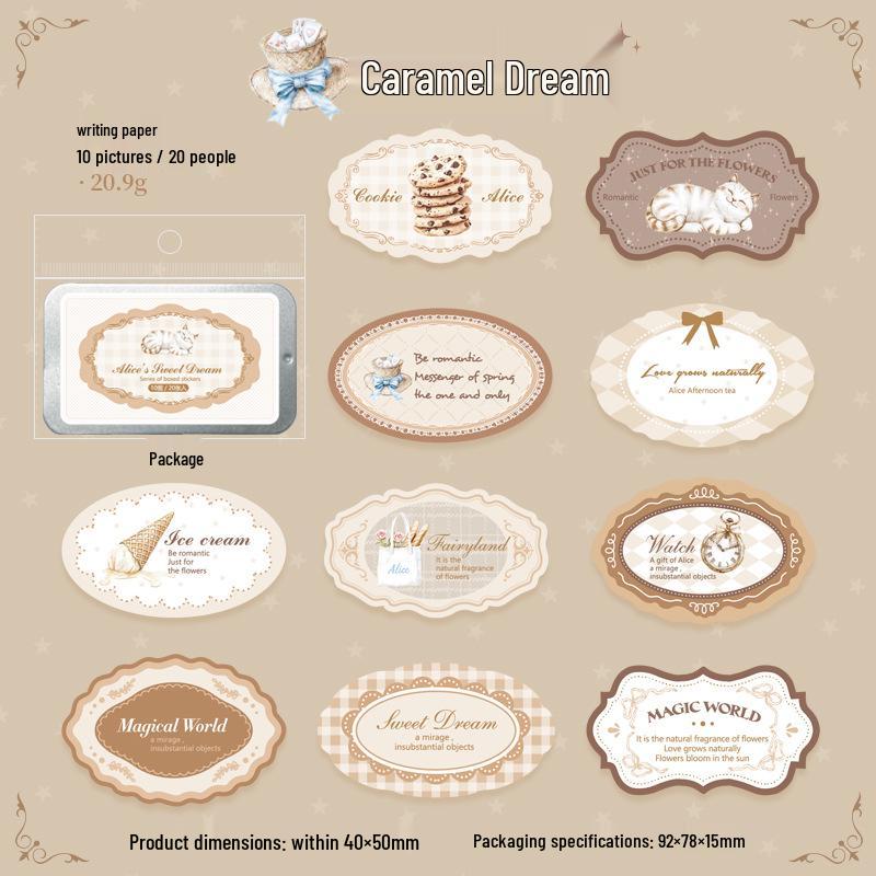 Ketchup Girl Sticker Pack: Alice s Sweet Dream - 6 Styles, 20 Sheets, Fairy Tale Journal Theme