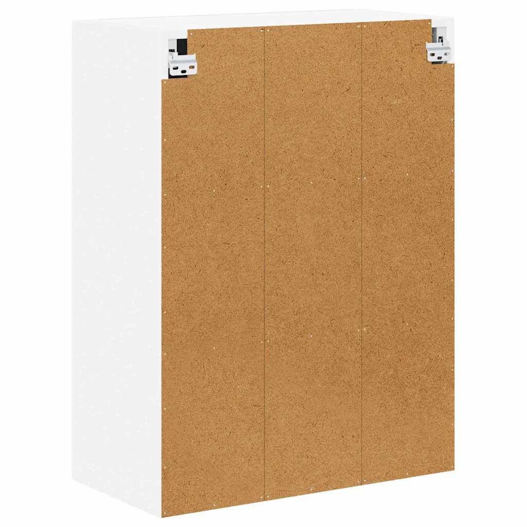 Wall Mounted Glass Cabinet LUCCA White 60 X 31 X 80 Cm Particleboard