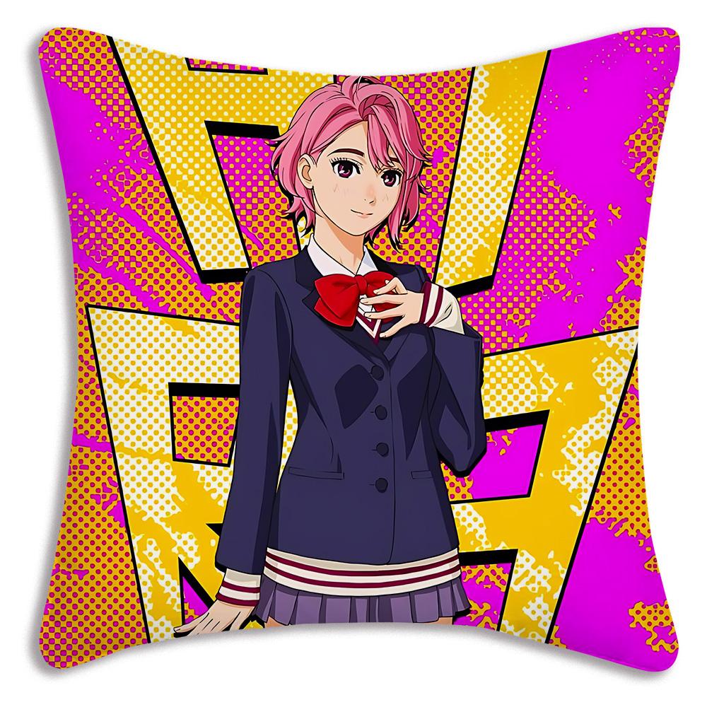 Comic cartoon D-Dandadans Pillow Covers Cartoon Sofa Decorative Home Double-sided Printing Short Plush Cute Cushion Cover