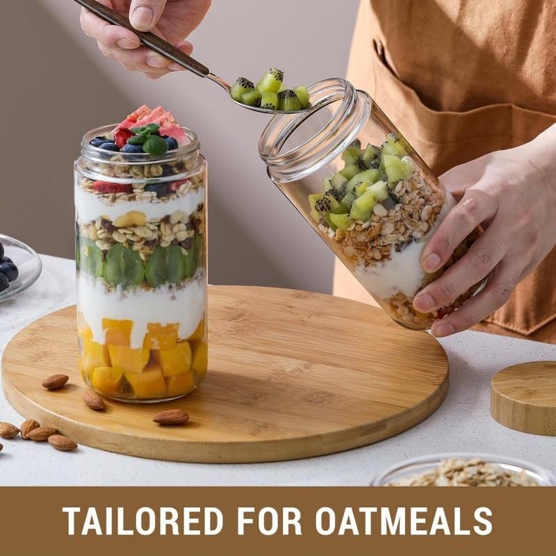 Kitchen Wettproof Bottle Large Capacity Storage and Storage Tank for Dried Fruit and Snack Glass Sealed Tank Storage Tank Yogurt Bottle