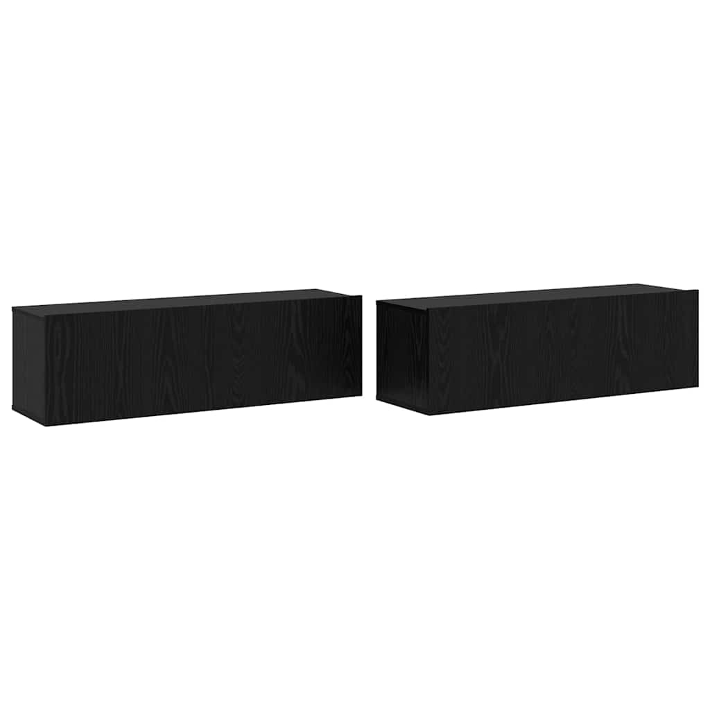 TV Cabinet Set 3 pcs Black Oak Effect Wood Based Material