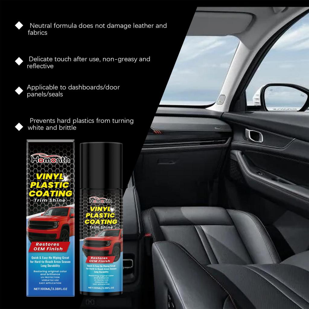 Homonth Multi-Purpose Plastic Coating Spray Automotive Interior Dust & Stain Control Brightening Care