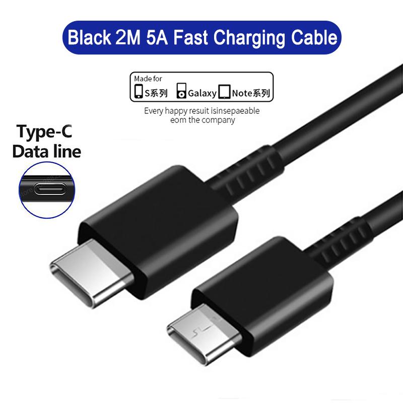 

PD 45W USB C быстрое зарядное устройство для Samsung Galaxy S25 S23 S22 S21 S24 Ultra A35 A55 5G Type C зарядный кабель аксессуары для быстрой зарядки 5A 2M Black Cable