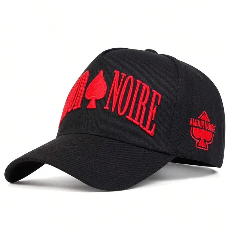 

Unisex Amour Noire Spades Embroidery Baseball Caps Outdoor Adjustable Spring And Autumn Casual Sunscreen Hat