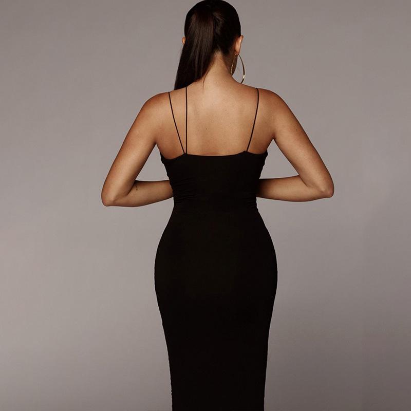 Women's Sleeveless V Neck Bodycon Dress Evening Party Cocktail Club Mini Dresses Sexy Long Dress for Clubwear