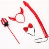 Halloween Devil Costume Kits Including Horn Headband Bowtie Tail Demons Dress Up Outfit Halloween Cosplays Party Props