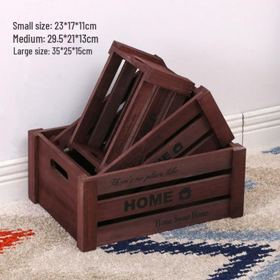 Vintage Weathered Wooden Slat Display Box for Decorative Props and Weddings