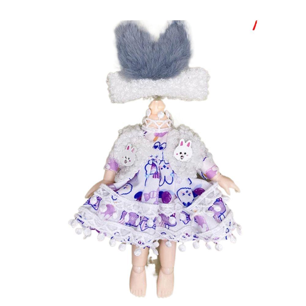16-17cm Ob11 Doll Fashion Bjd Doll Winter Dressup Skirt Cute Clothes Set Replacement Outfit Fashion Clothes DIY Doll Accessories