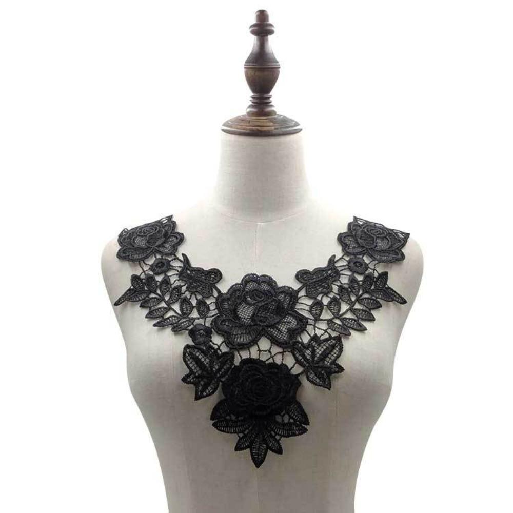 6PCS Fashion Fake Collar Hollow Out Pattern Flower Collar Embroidered Collar  Casual Wear