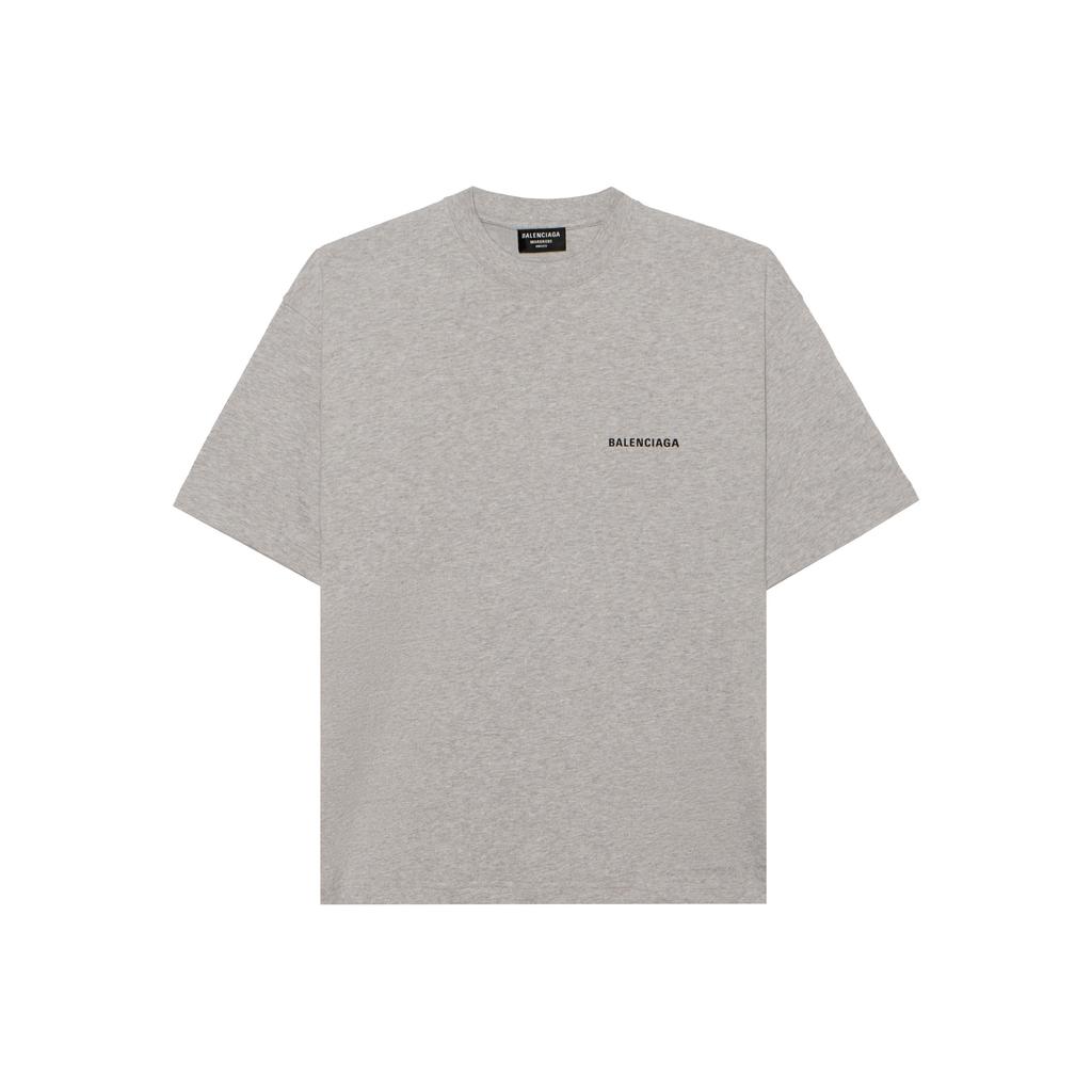 Balenciaga T-Shirts Men's Gray Crew Neck Moderate 612966TIVG51167