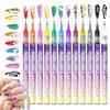 12-Color Quick-Dry Nail Art Graffiti Pen Set - Acrylic Paint for DIY Fingernail Designs and Watercolor Effects