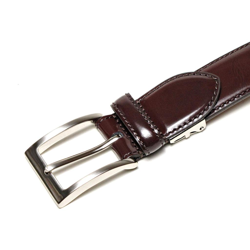 [KIETH] Smooth Leather Glass Finish Belt for Men, Dark Brown, Business, Adjustable Size, Over 50 Years of History and Craftsmanship, Made in Japan,