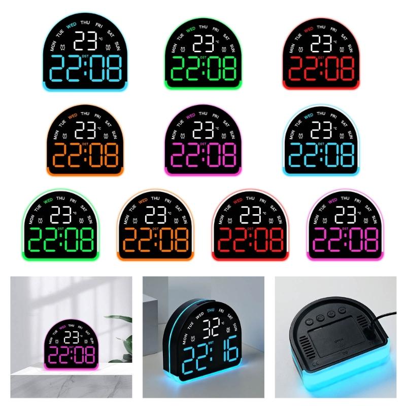 Digital Alarm Clock for Bedroom Desk Clock for Living Room Bedroom with Large Number,Dimmer,Loud Alarm Temperature