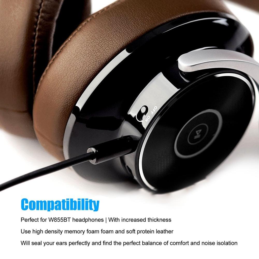 2PCS Leather Noise Isolation Ear Cushions Ear Covers for Edifier W855BT Headphone Repair коричневый