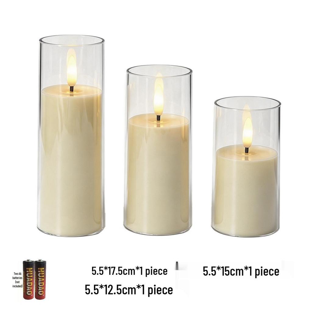 Acrylic Bullet-Shaped Remote-Controlled Flameless Candle Lamp