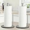 Premium Stainless Steel Paper Towel Holder - Silver Kitchen Roll Dispenser with Weighted Base for Countertop Organized Storage
