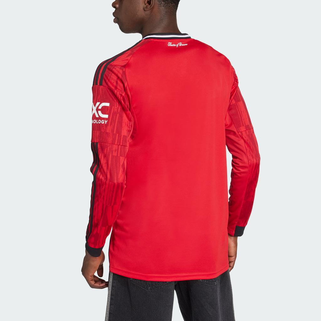 adidas Manchester United 25/26 Home Aeroready Fan Version Slim Fit V-Neck Long Sleeve Football Shirt Men Tops JP3037