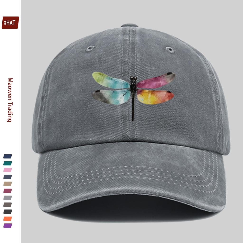 PC Niedliche Libellen-Print Baseballkappe Sexy Design Sonnenhut Bequem und Leicht Trucker Dekorativer Hut mit Verstellbarem S