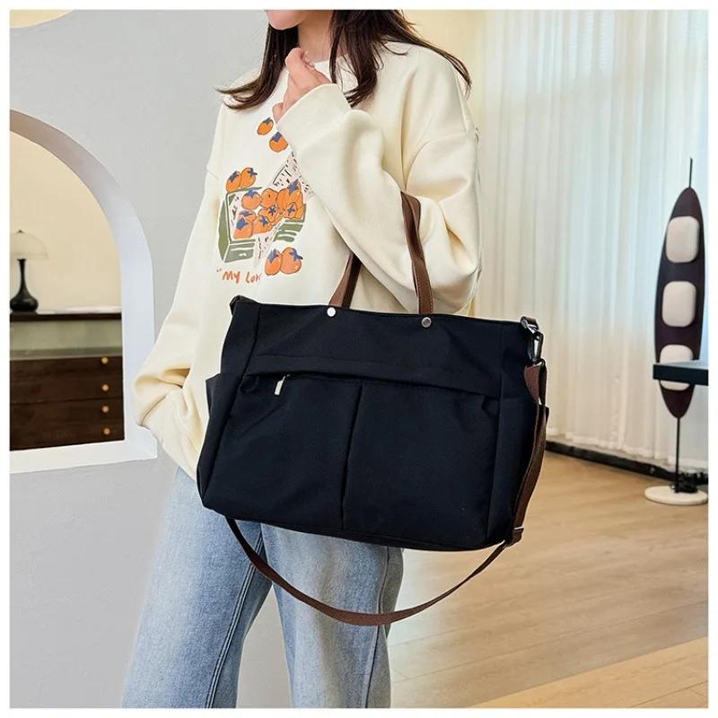 Nylon Tote Bag Women Versatile Crossbody Shoulder Bag Lightweight Student Commuter Purse Everyday Carry On