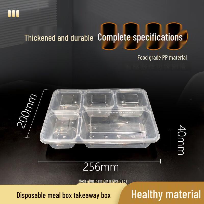Microwavable 5-Compartment Takeaway Meal Boxes (150 Sets)