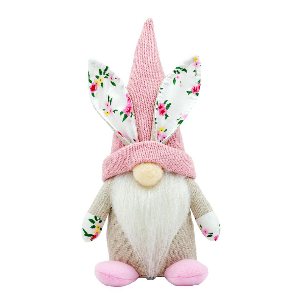 Festival Handmade Rabbit Bunnies Gnomes Dwarf Elf Plush Dolls Easters Decoration for Tabletop and Book Shelf Display