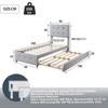 Upholstered Bed 90 X 200 Cm, Pull-out Children's Bed, Adjustable Headboard, Skin-friendly Linen Upholstery, Flat Single Bed Youth Bed Guest Bed (Grey)