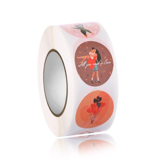 1 Roll Practical Label Charming Heart Tag Bright Color Shape Gift Packaging Label Tag