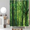Tenda da Doccia Set Stile Nordico Foresta Nebbiosa Con Ganci Impermeabile Verde Paesaggio Naturale Decorazione Casa Tenda Bagno Nuova