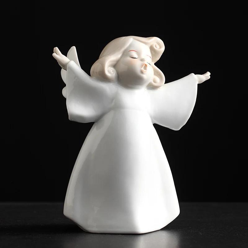 

Новая европейская керамическая кукла-ангел, музыкальная фигурка, стеллаж для хранения, гостиная, стол, украшения для дома, свадебное украшение, подарок