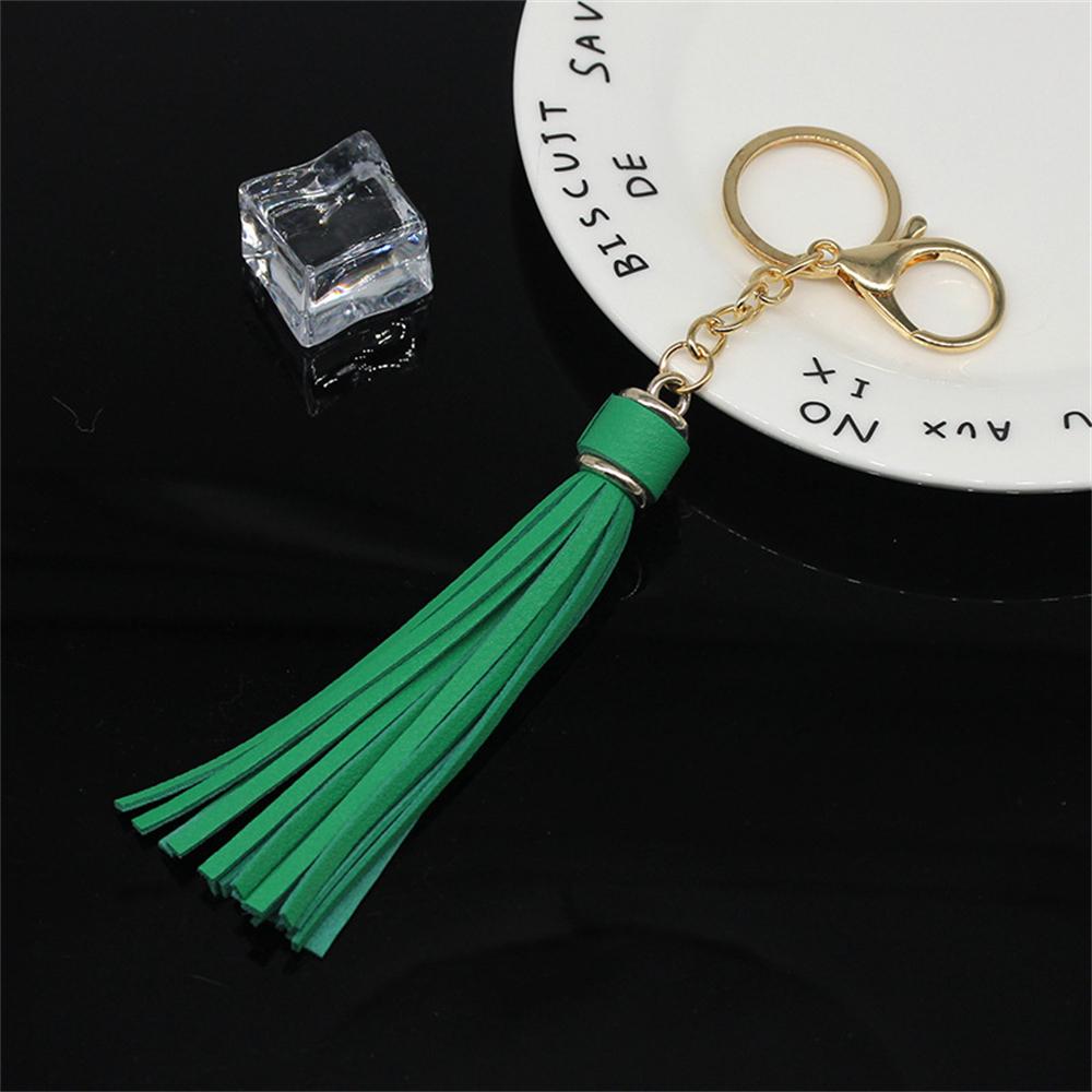 Модный простой кожаный брелок с кисточками для женщин — фото 10