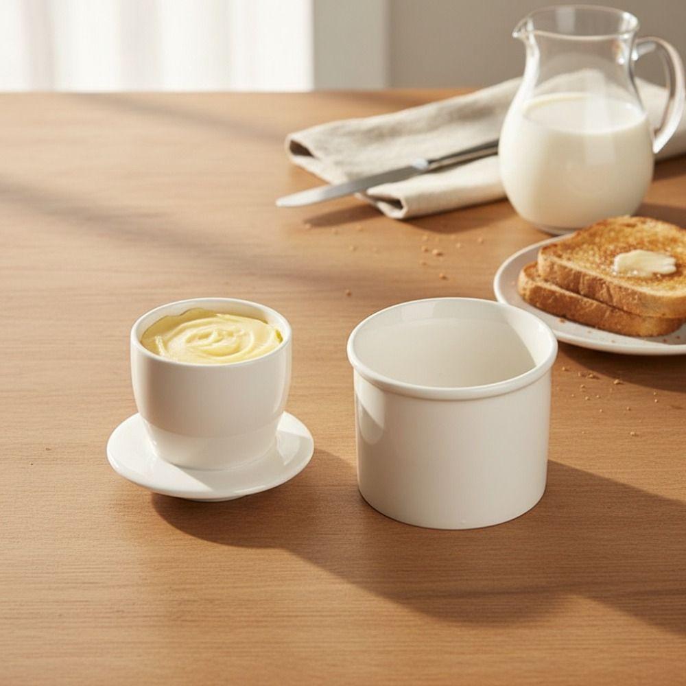 Sealed French Butter Crock Ceramic Butter Keeper Simple Butter Storage Container Cheese
