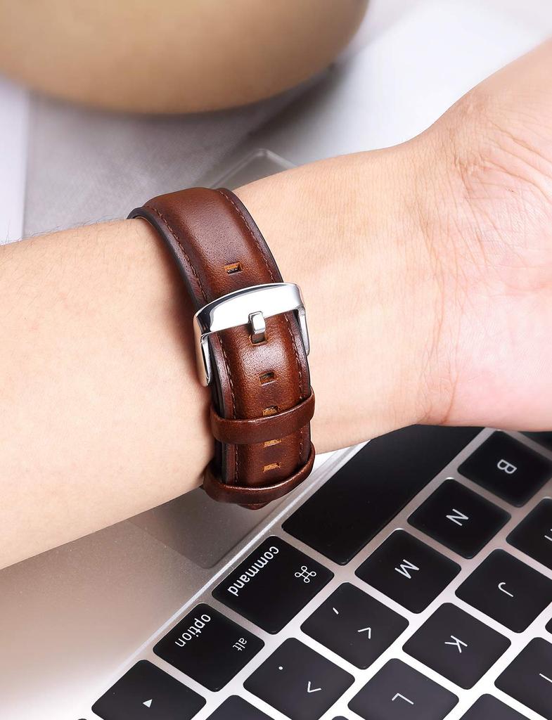 BINLUN Leather Watch Quick Genuine Leather Watch Band for Men and Replacement Leather Watch 3 Colors Includes Adjustment Tool Strap, Release, Women,