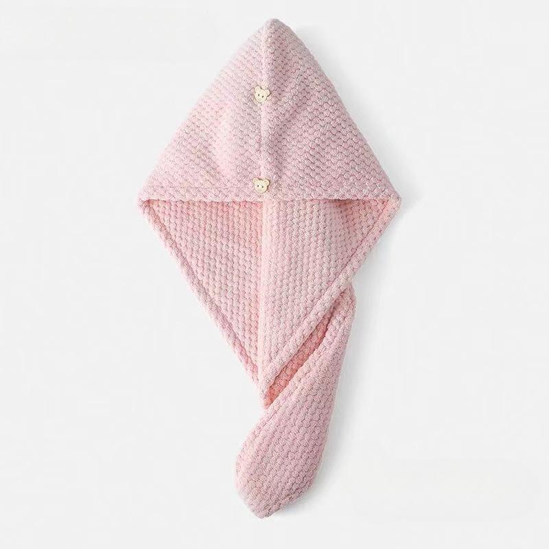 Hair Drying Cap Women's Water Absorbent Pineapple Coral Fleece Hair Drying Towel Long Hair Thickened Shower Cap Wrap Turban