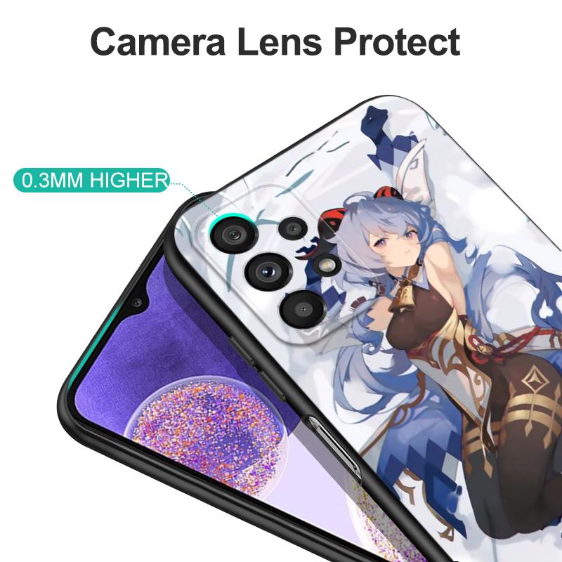 Black Tpu Case For OPPO A16 A16S A55 A94 F17 F19 Pro Reno 4 5 Lite 6 4G 5G Genshin Impact Girls