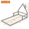 Kinderbett 90x200cm, Lattenrost, Kiefernholz+MDF, Hausform, minimalistisches Styling, Erwachsene/Jugend, Ohne Matratze