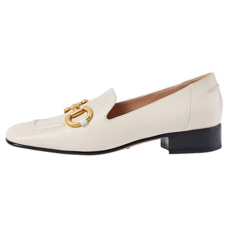 Gucci Horsebit Leather Loafers Women's White 700064 C9D00 9022