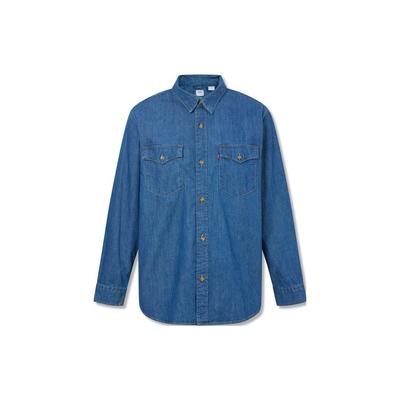 Levis SS23 Washed Vintage Single Button Long Sleeve Shirt Men Shirts Blue A1919-0020
