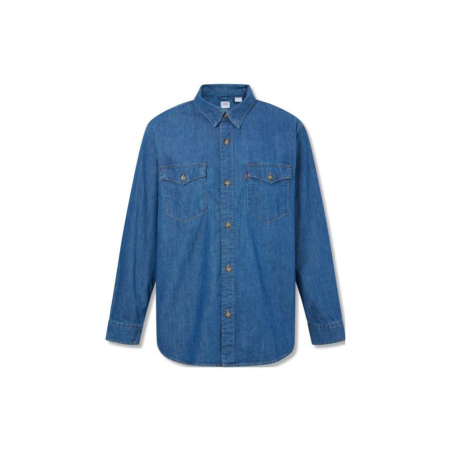 

Levis SS23 Рубашка мужская с длинным рукавом на одной пуговице, винтажная варка, синяя A1919-0020 S