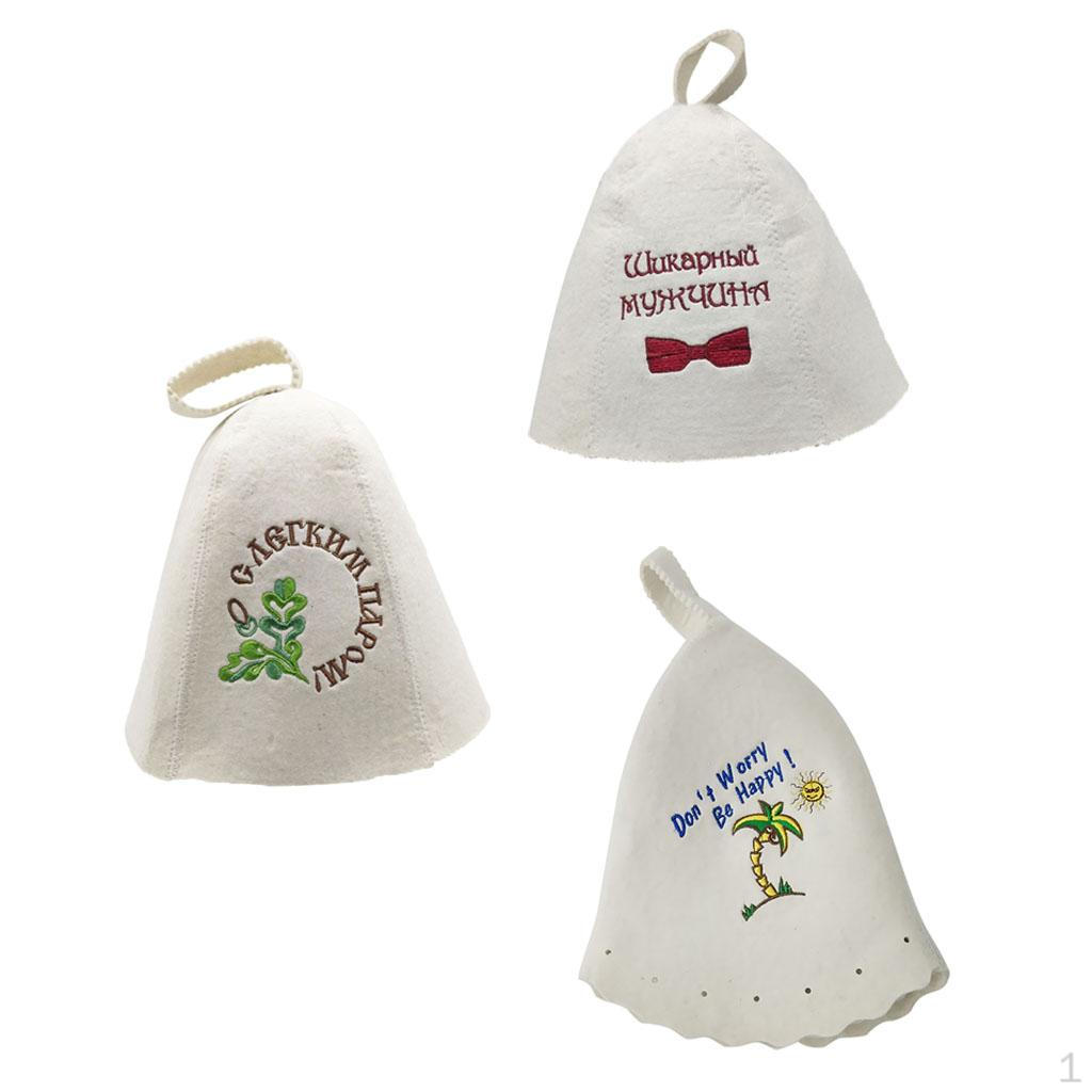 

3 шт. Белая шерстяная шапка ручной работы для сауны, ванной комнаты, дома