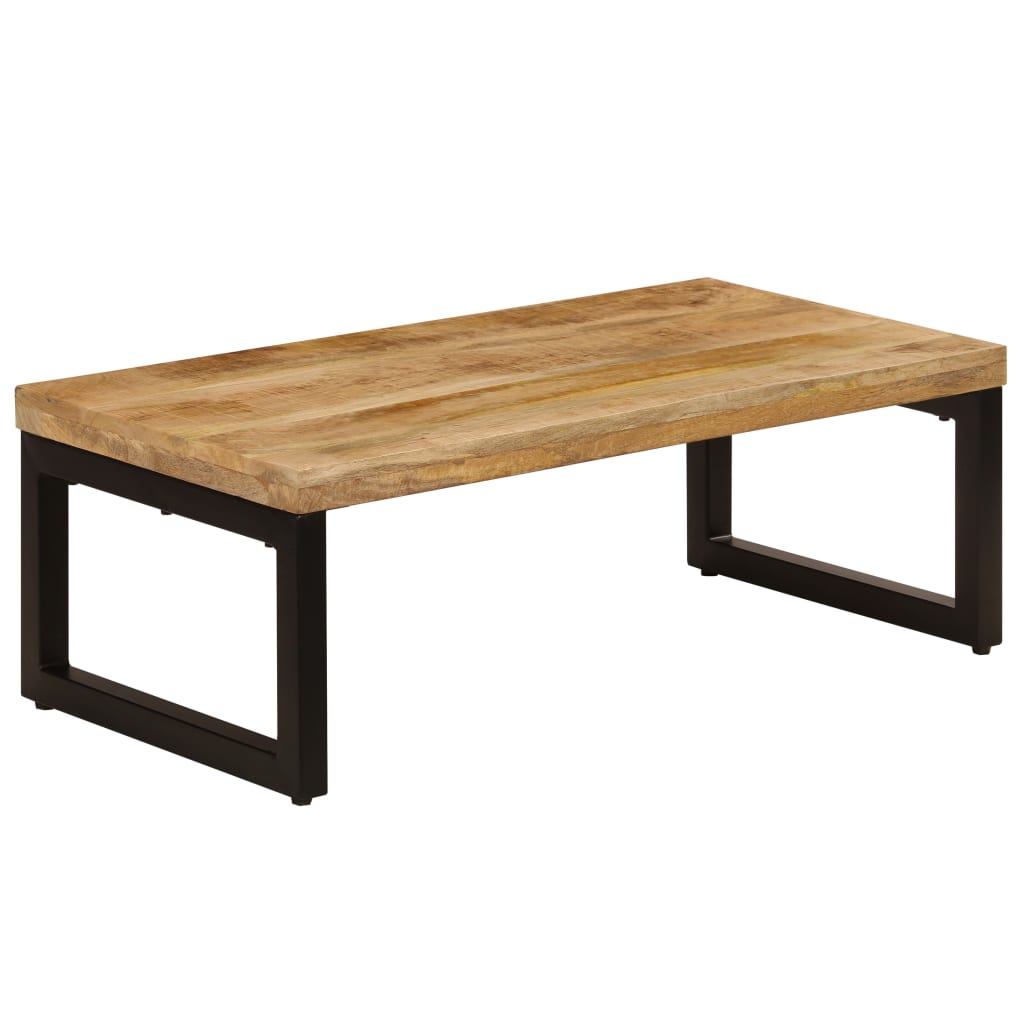 Coffee Table 100 X 50 X 35 Cm Solid Mango Wood and Steel