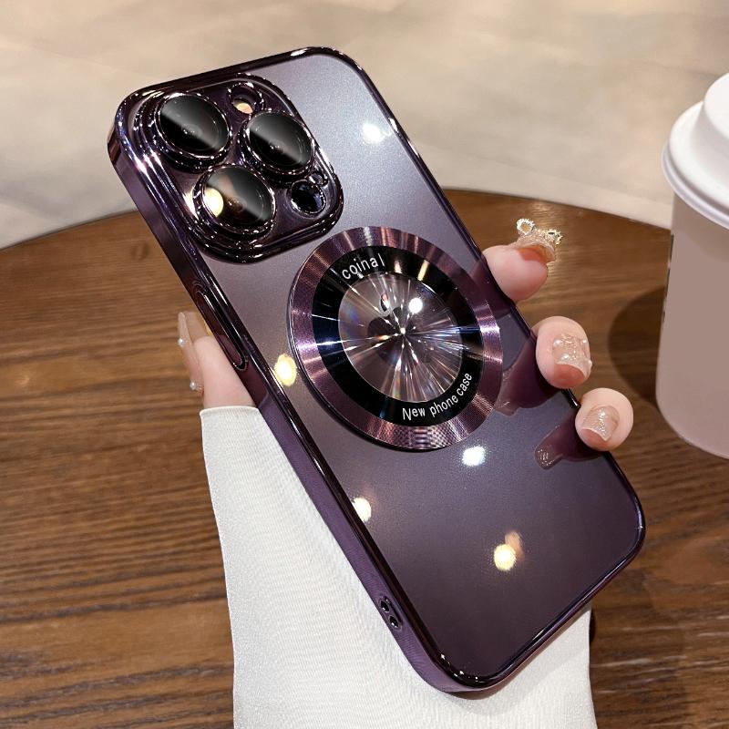 Luxury Electroplated Magsafe Wireless Charging Case For iPhone 16 Pro Max 15 14 13 12 11 Plus PC hard Magentic Fashion Cover