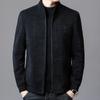 Ceket Erkek Yeni Dik Yaka Ceket Yün Üst Erkek Günlük Giyim Orta Yaşlı ve Yaşlı Ceket