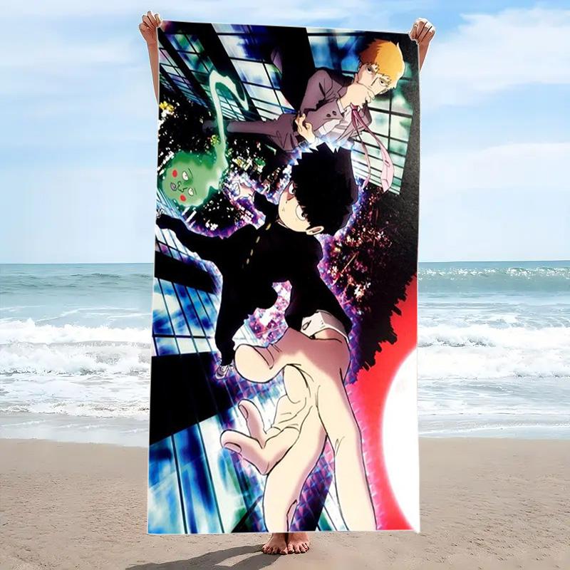 Mob Psycho 100 Print Beach Towel, Large Soft Quick Dry Towel for Beach Camping Swimming