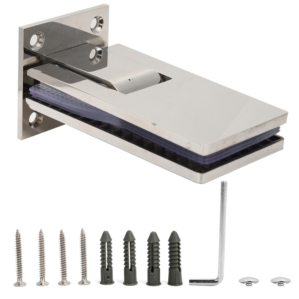 90 Degree Bathroom Door Clip Stainless Steel DoubleSided Shower Glass Door Clamp Holder for Home