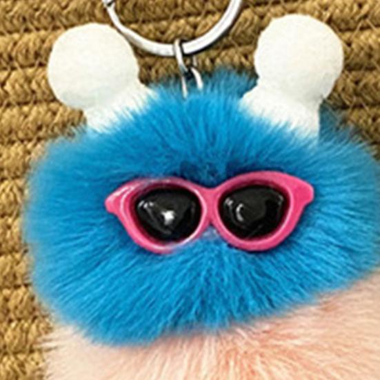 Keychain Pendant Cartoon Plush Caterpillars Charm Key Chain Hanging Ornament Decorative Pendant Wallet Backpack Car Keys