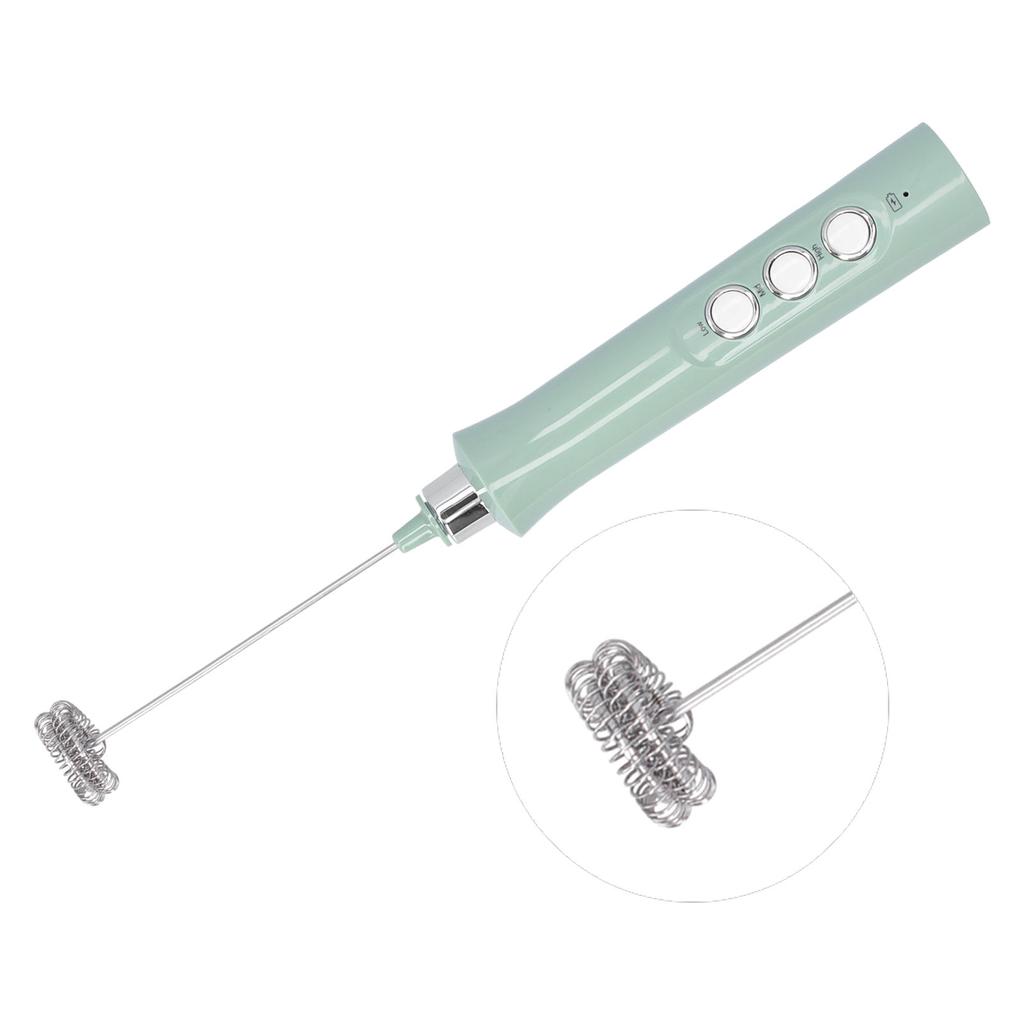 Elektrický mixér Třístupňový USB nabíjení 1200mAh baterie Ruční napěňovač mléka se 3 míchacími hlavami pro