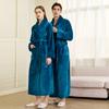 Men's Winter Shawl Collar Plush Fleece Bathrobe Soft Warm Long Sleeve Robe with Pockets Spa Robes for Men Comfortable Fluffy Homewear Sleepwear