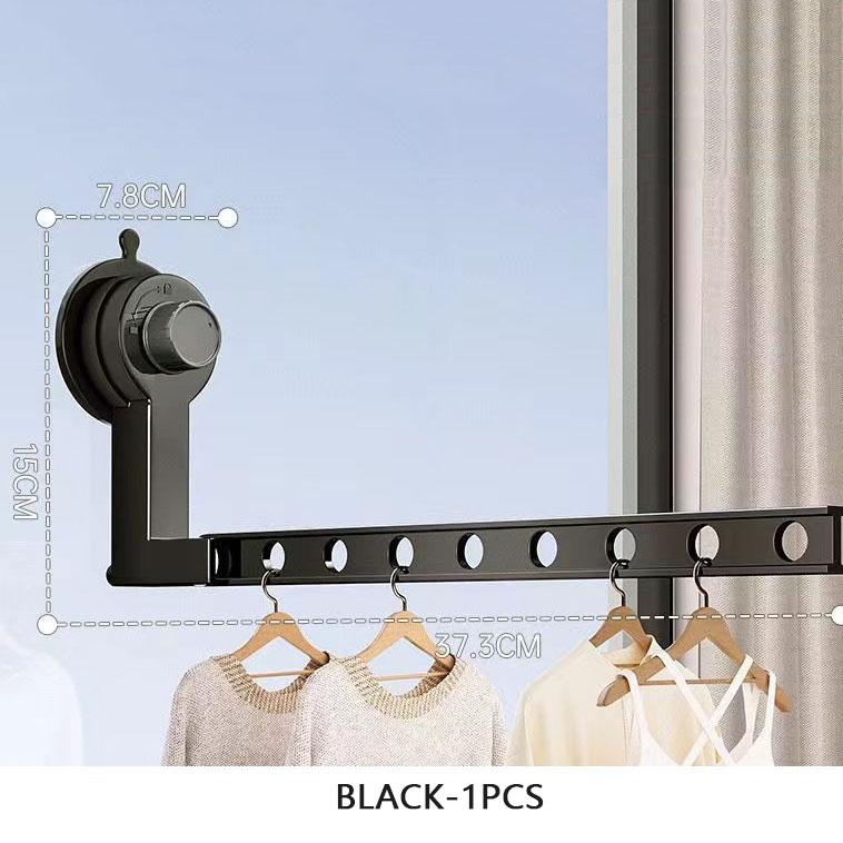 

Складная сушилка для белья на присоске для балкона без перфорации, невидимая выдвижная сушилка для белья на подоконнике в помещении чёрный