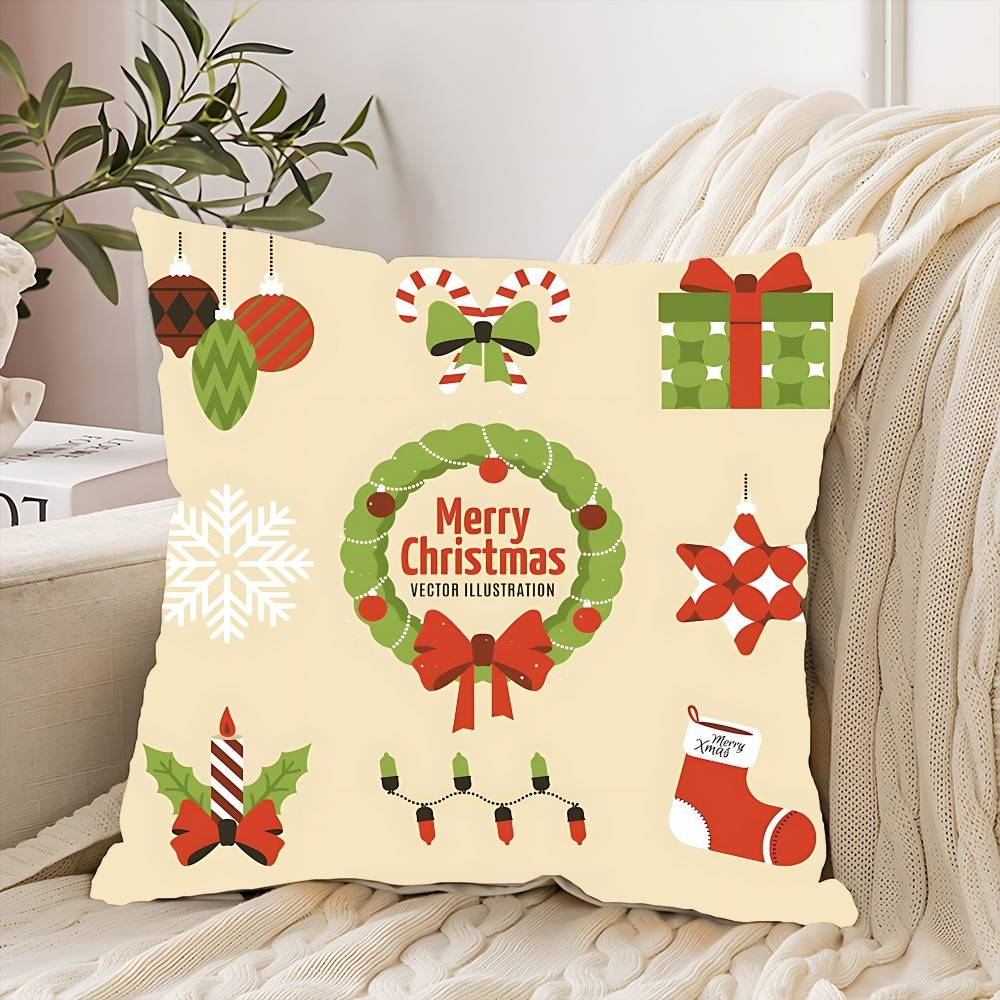 

Рождественское украшение Наволочка Чехол для декоративной подушки Скандинавский винтажный стиль Наволочки Декор для дома Гостиная Диван Диван Сиденье 16x16Inch