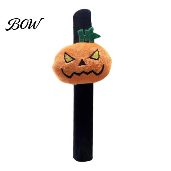 Memory Steel Wrist Rings for Toddlers Halloween Stuffed Slap Bracelet, Plush Pumpkin Ghost Bat Skull Cat Bulk Gifts Classroom Activities Cute